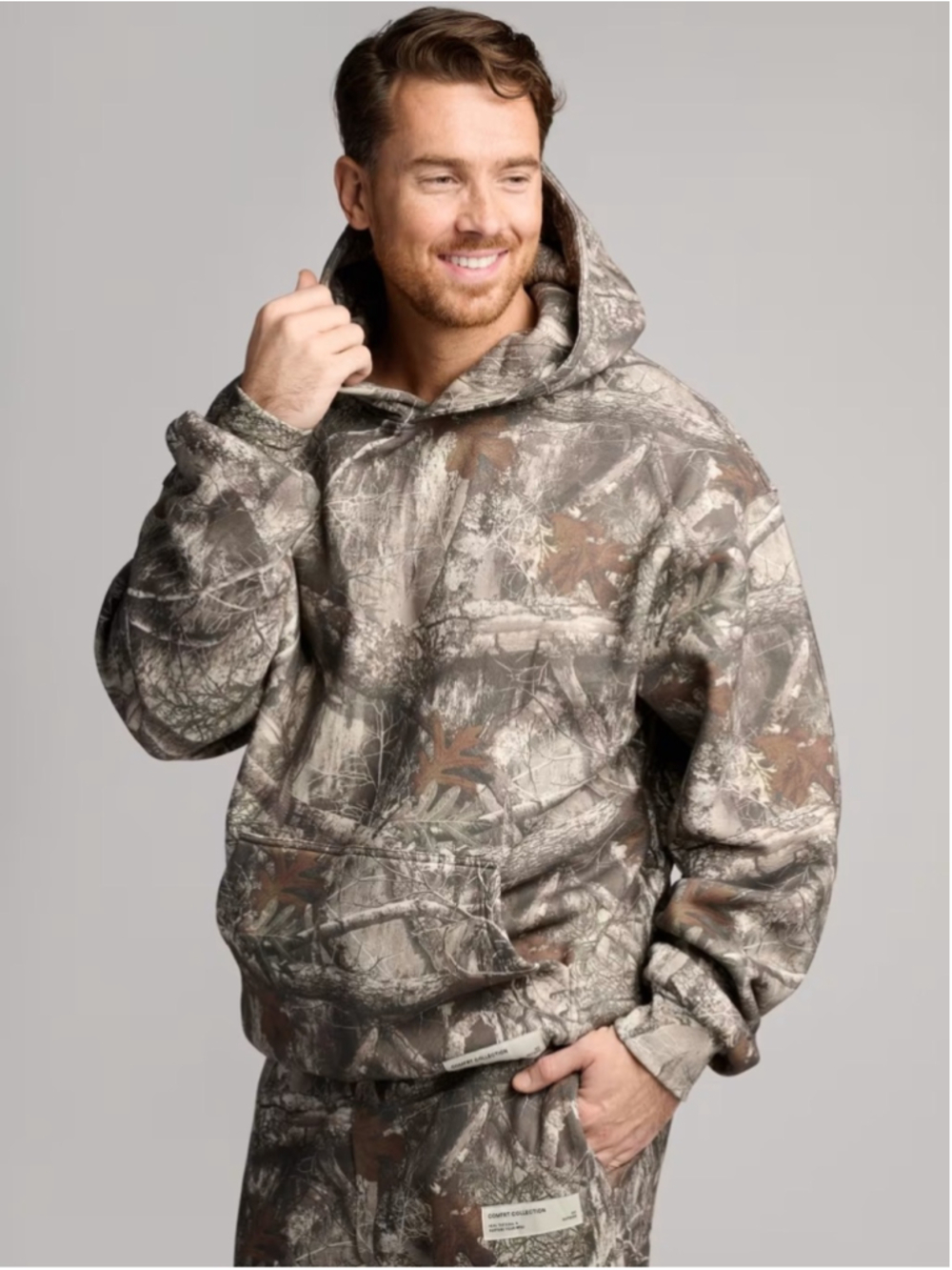 COMFRT Mega Camouflage Hooded Pullover Sweatshirt Camo L